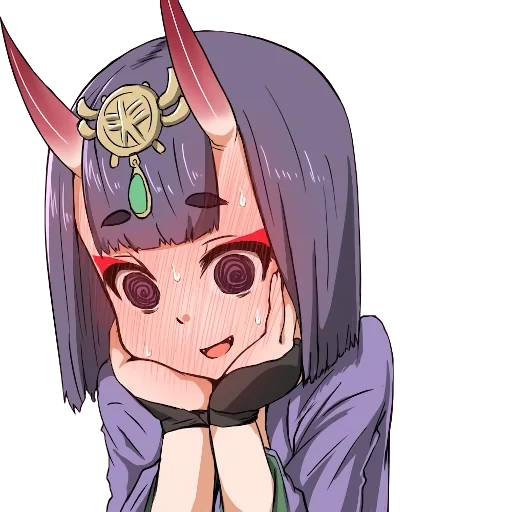 аниме, shuten douji, девушки аниме, аниме shuten чиби, аниме фиолетовыми волосами