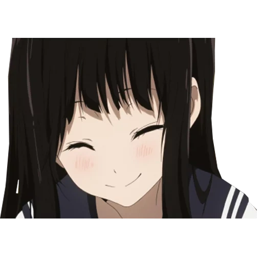 bild, anime lächeln, anime frau, das lächeln des anime mädchens, weinende anime mädchen