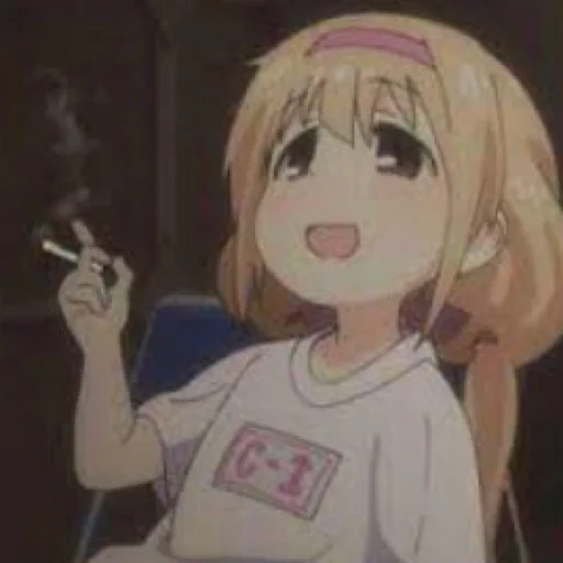 аниме, anime, аниме клип, курящая тян, курящая 2д тян