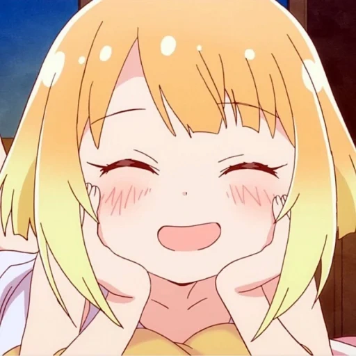 nico anime, cute anime, anime meme face, lustige anime-gesichter, zufriedene anime-gesicht
