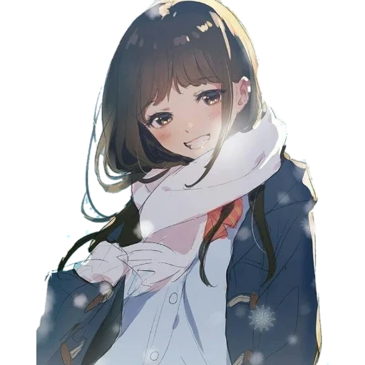 anime, chicas de anime, arte de invierno de anime, artes de anime de chicas, chicas de anime de invierno