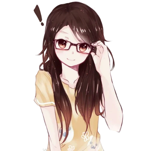 lunettes d'anime, fille anime aux lunettes, dessins d'anime de filles