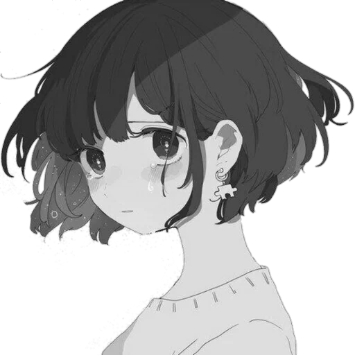 picture, anime tyanka kare, drawings of anime girls, tian short hair, anime girl with short curly hair