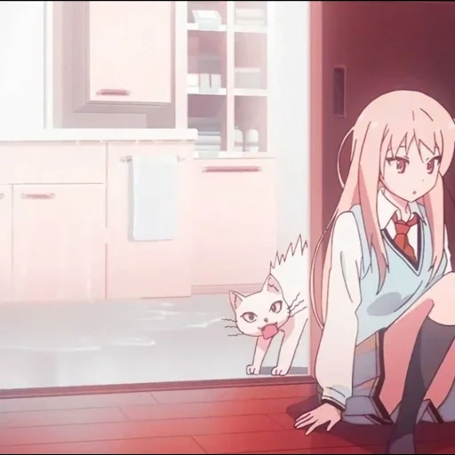 sakura, animação prímula, animação de gato prímula, kitty sakura, arte anime gatinho prímula