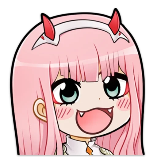 zero 2 chibi, zero two chibby, inserisci una query, emoticon zero due