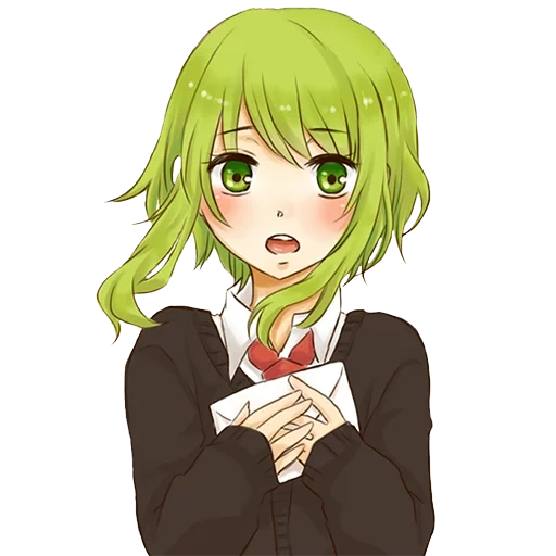 gumi, miku hatsune, gumi mikoto vocaloid, seragam sekolah megpoid gumi, seragam sekolah vokaloid gumi