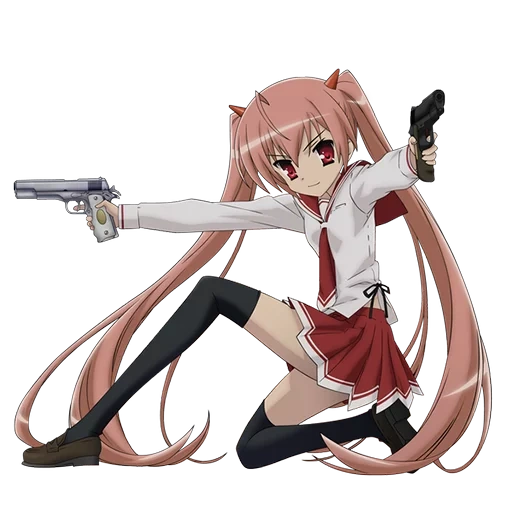 bullet scarlet, karakter anime, anime aria scarlet bullet, aria anime amunisi merah, aria dijuluki peluru sungai scarlet