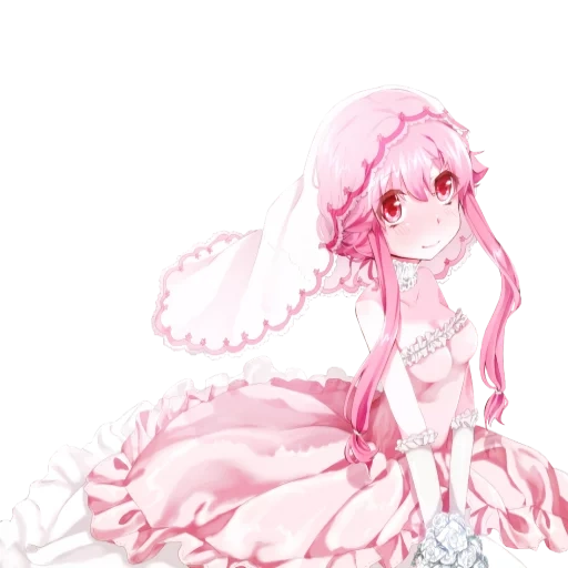 seni anime, karakter anime, seni anime yang indah, hatsun miku sakura chibi, gaun pengantin yuno gasai