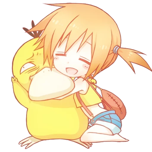 anime cute, die chibi umarmung, pokemon misty, kise ryota neko