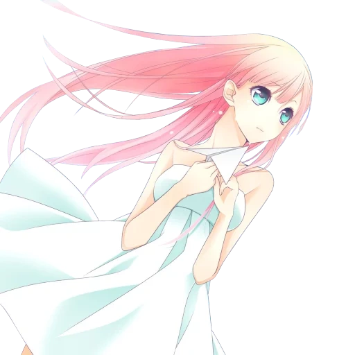 anime dengan rambut merah muda, luke megurine just be friends, gadis anime rambut merah muda lembut dengan mata biru
