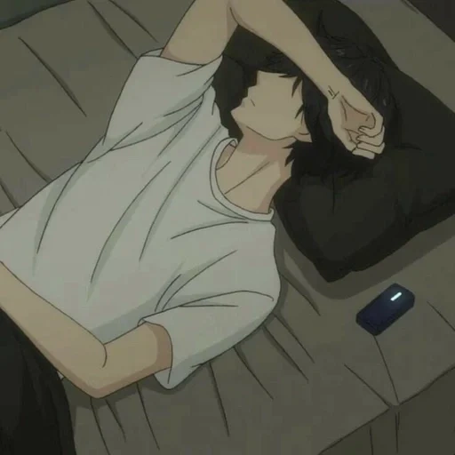 anime tidur, anime boy, anime sedih, karakter anime, pria anime sedih