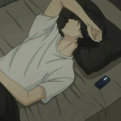 l'anime dorme, ragazzi anime, anime triste, personaggi anime, ragazzo anime triste