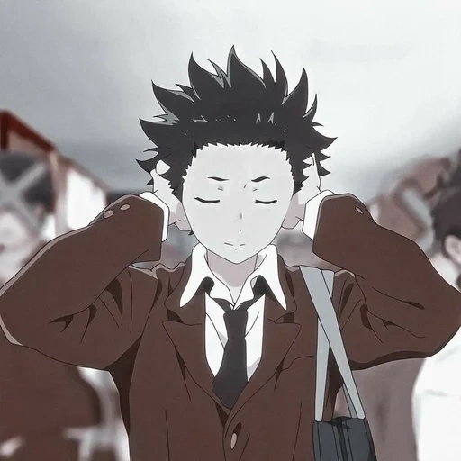 criatividade de animação, forma de fala, silent voice, ishida shouya, forma de voz