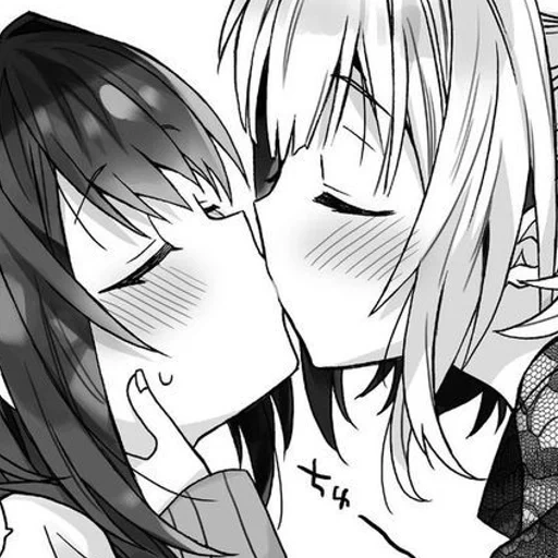 picture, ahegao yuri, anime couples, yuri mang seineen, asuna kirito kiss manga
