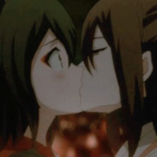 anime yuri, ciuman anime, brungilda dalam ciuman gelap, gadis madoca homura madoca