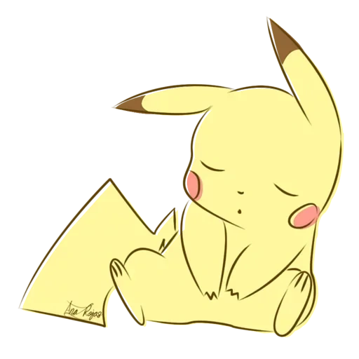 pikachu, pikachu sryzovka, pikachu adalah gambar yang lucu, chibi pokemons pikachu, menggambar sketsa picacho