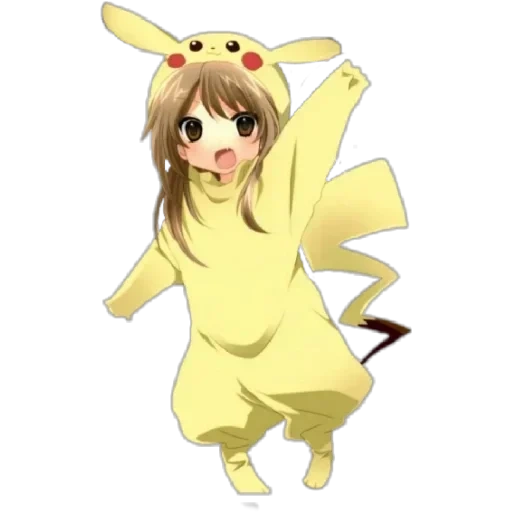 pikachu, pikachu chibi, anime de pikachu, anime chibi pikachu, pikachu anime girl