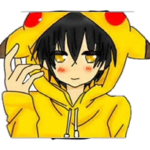 figure, anime boy, sasha pikachu sasha, pikachu anime boy, mignon animé garçon