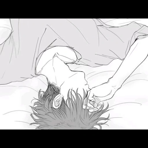 рисунок, манга спит, манга аниме, спящий аниме парень