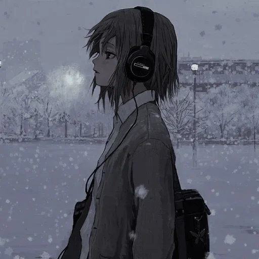 anime, picture, arts anime, lorin anime, girl headphones art