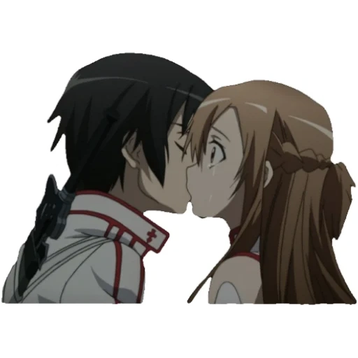 kirito asuna, kirito asuna, maestros de la espada en línea, sao kirito asuna beso, anime kirito asuna beso