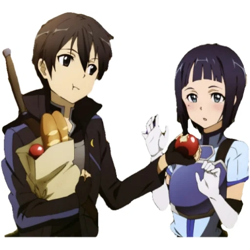 sati kirito, sirito tea, azuna kirito, cartoon characters, sword master online