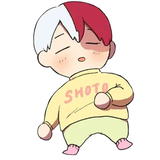 image, sho chibi, chibi todoroki, todoroki shoto chibi, todoroki sho chibi avec un crayon