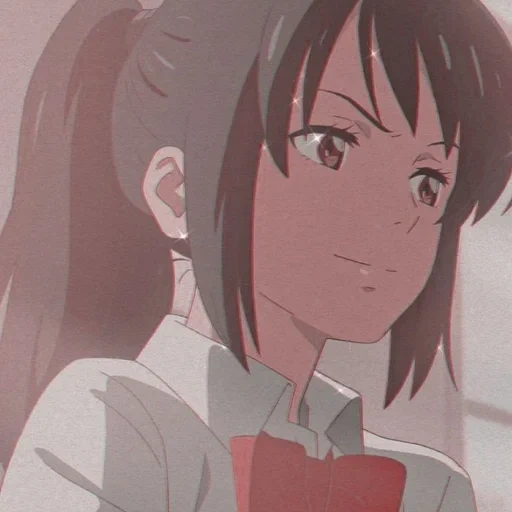 imagen, su nombre, mitsukha miimizu, personajes de anime, tu nombre mitsuha captura de pantalla