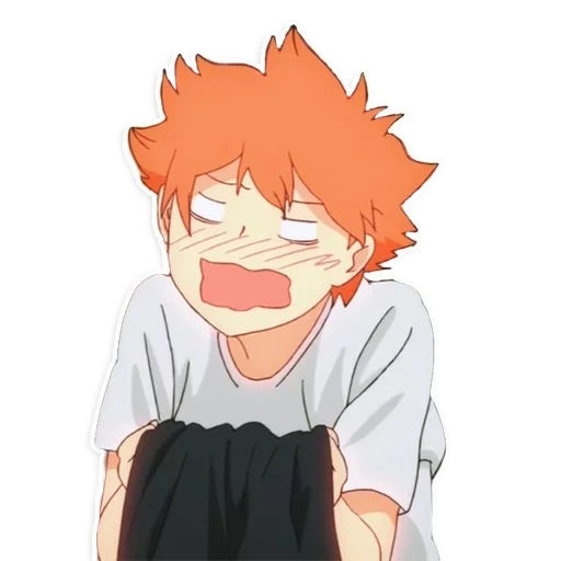 picture, haikyu hinata, hinata shoyo is crying, hinata shoyo 4 season, embarrassed hinata shoyo