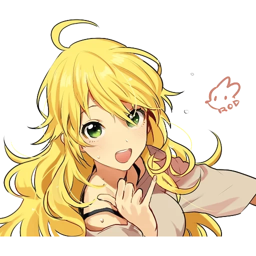 animação, hoshii miki, the idolmaster, rod miki hoshii, personagem de anime de cabelo amarelo