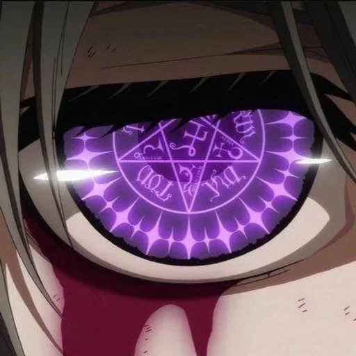 аниме глаза, темный дворецкий 2, линзы пентаграмма сиэля, тёмный дворецкий глаз сиэля, аниме глаза темный дворецкий
