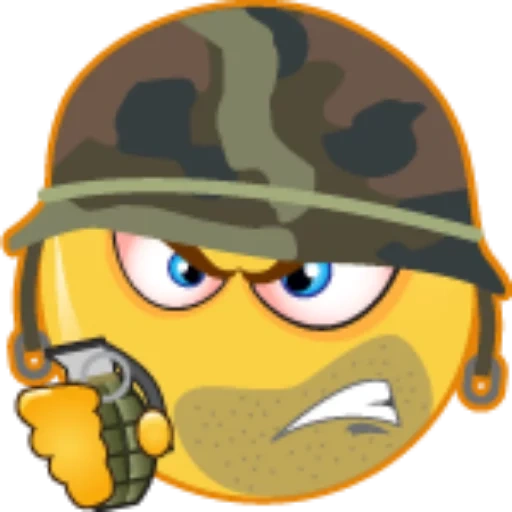 militaire, soldats emoji, fourrage souriant, émoticônes militaires, smiley automatique