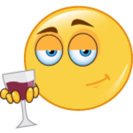 vino sorridente, gli oggetti della tabella, belle emoticon, cartoline faccine, emoticon faccose