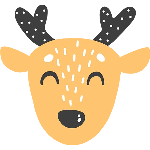 telegram sticker, telegram, emoji, telegram stickers, deer in the style of flat