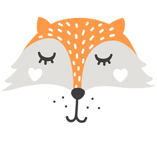 fox muzzle vector, adesivi hipster, fox, adesivi del telegramma, mr fox logo