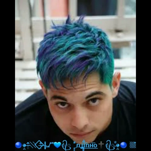 tinta per capelli, gustav erede, capelli blu, ragazzo con i capelli blu, capelli uomini blu blu