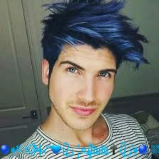 peinado de hombre, joey graceffa skin, chico de cabello azul, colorear modelos masculinos, joey grassafar daniel prudence