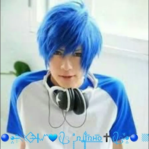 cosplay, anime cosplay, cosplay wigs, gerard fernandez cosplay, cosplay with blue hair of a boy