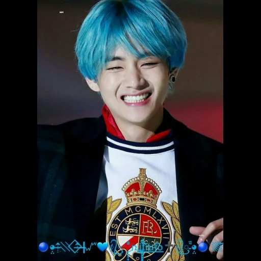 bts taehen, kim ta hyun, bangtan boys, kim taehyun 2019, taehyun with blue hair