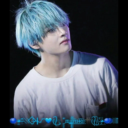 bts v, kim ta hyun, taehyung bts, taehen con i capelli blu, bts taehyun con i capelli blu