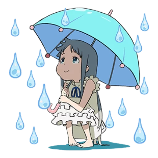 anime, imagen, paraguas de anime, personajes de anime, chibi weather child