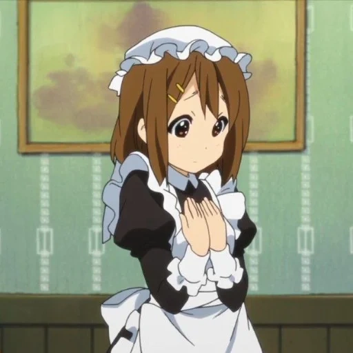 aki toyosaki, keion anime, anime characters, yui hirasava maid, yui hirasava is a maid