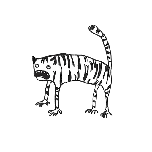 tigre, croquis du tigre, tiger sketch enfants, poumon de dessin de tigre, croquis tigre léger