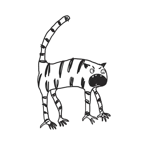 gato, desenho de crianças desenhando tigres