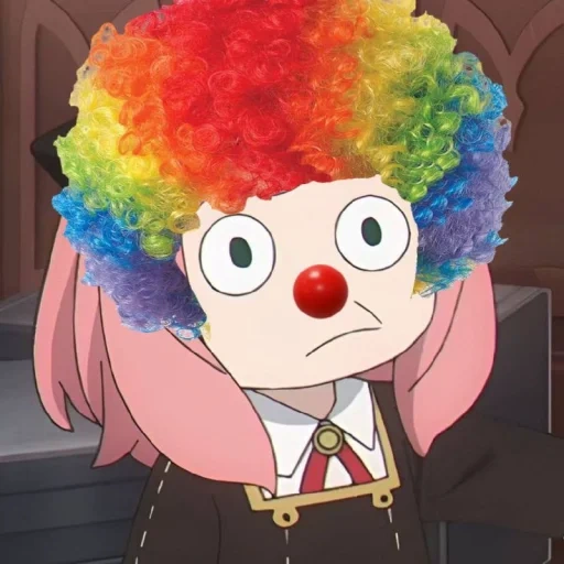 clown, anime, human, young woman, clown meme