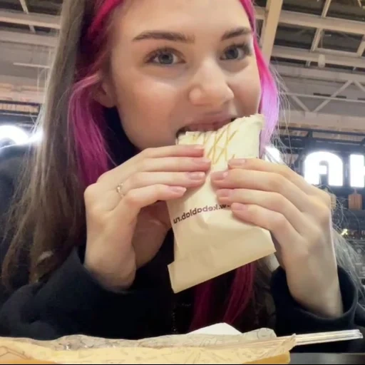 mujer joven, comida comida, humano, sasha kat, niña bonita