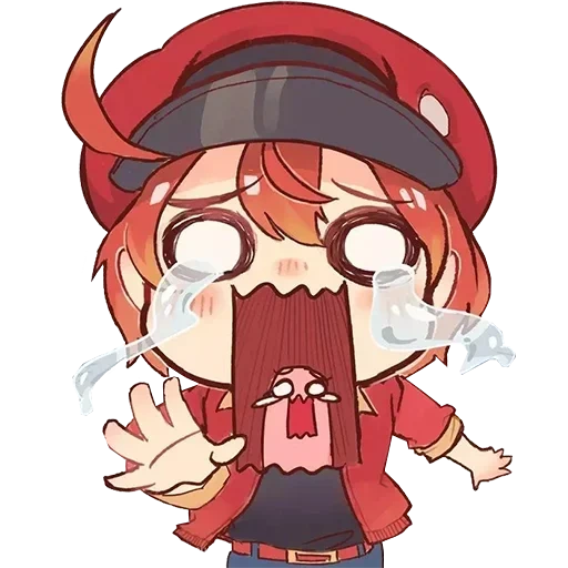 anime, rumori arrabbiati, personaggi anime, chuya nakahara art, hataraku saibou chibi