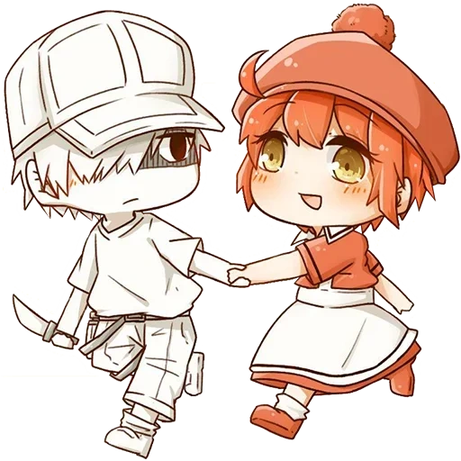 hataraku saibou, hataraku saikin, anime drawings are cute, hataraku saibou chibi, characters anime drawings