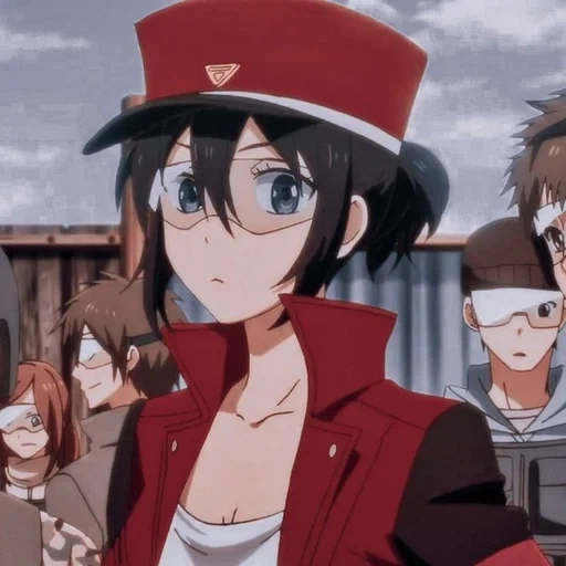anime, matsuoka, sagara hanako, anime girl, anime birds squadron