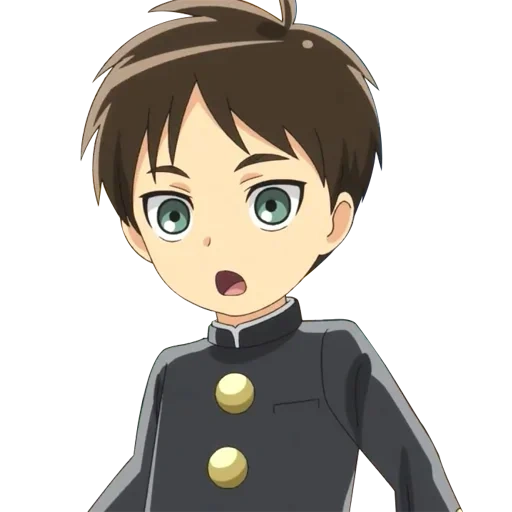 anime, attack of the titans, angriff der chibi titans, berthold hoover chibi, high school titan invasion